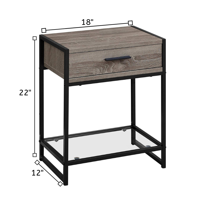 Elena Night Stand (Taupe)